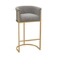 Glam Armrest Backrest Counter Stool Iron Milk Tea Shop Bar Stool with Cushion and Pedal Gray 1 Piece Clearhalo 'Bar Furniture' 'Bar Stools' 'bar_stools' 'furn' 'furn_bar_stools' 'furniture_bar_stools' 'Kitchen & Dining Furniture' 'kitchen&dining_furn' 'kitchen' 'kitchen_furn' Furniture' 4587144