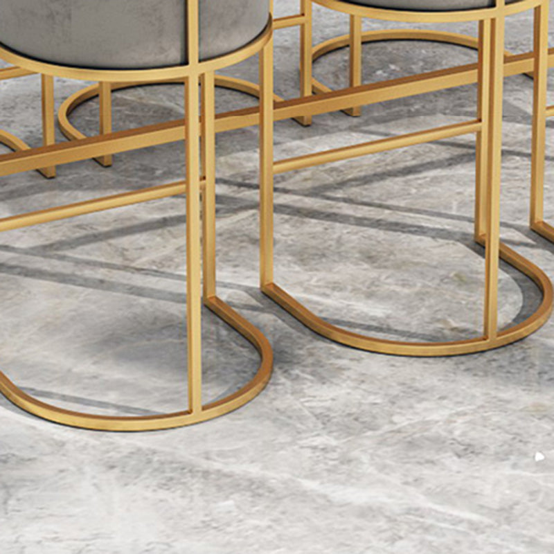 Glam Armrest Backrest Counter Stool Iron Milk Tea Shop Bar Stool with Cushion and Pedal Clearhalo 'Bar Furniture' 'Bar Stools' 'bar_stools' 'furn' 'furn_bar_stools' 'furniture_bar_stools' 'Kitchen & Dining Furniture' 'kitchen&dining_furn' 'kitchen' 'kitchen_furn' Furniture' 4587153