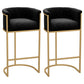 Glam Armrest Backrest Counter Stool Iron Milk Tea Shop Bar Stool with Cushion and Pedal Black 2 Piece Set Clearhalo 'Bar Furniture' 'Bar Stools' 'bar_stools' 'furn' 'furn_bar_stools' 'furniture_bar_stools' 'Kitchen & Dining Furniture' 'kitchen&dining_furn' 'kitchen' 'kitchen_furn' Furniture' 4587156