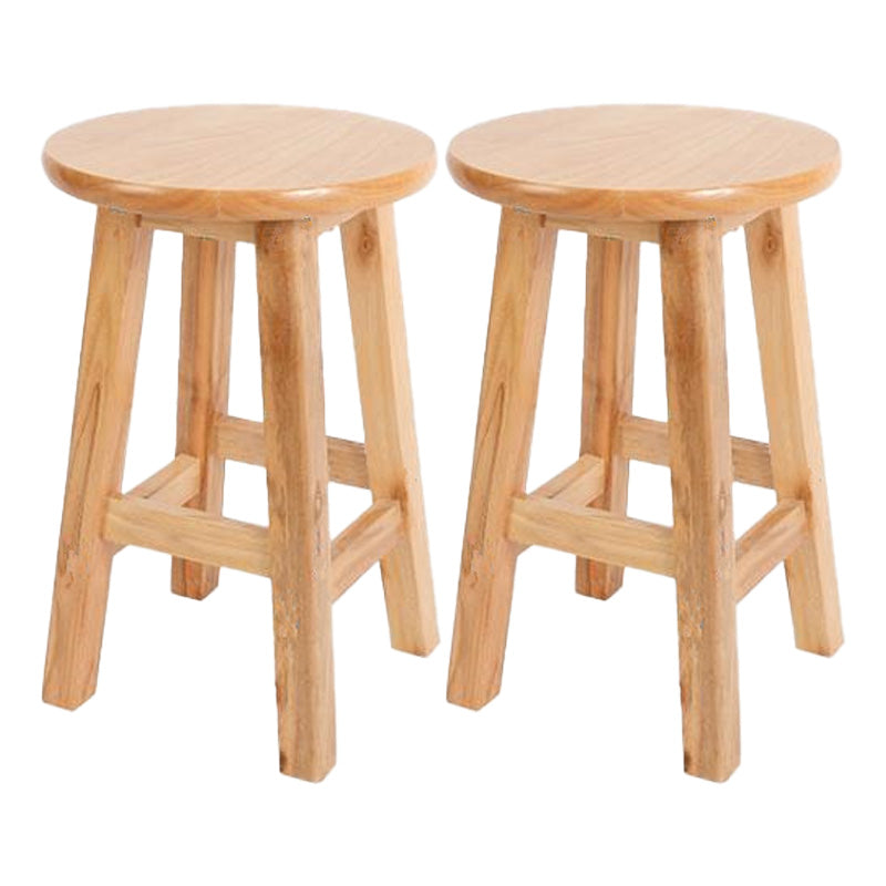 Modern Armless Counter Stool Wood Bar Stool with Wooden Seat and Pedal 2 Piece Set Short Stool(18"H) Clearhalo 'Bar Furniture' 'Bar Stools' 'bar_stools' 'furn' 'furn_bar_stools' 'furniture_bar_stools' 'Kitchen & Dining Furniture' 'kitchen&dining_furn' 'kitchen' 'kitchen_furn' Furniture' 4587200