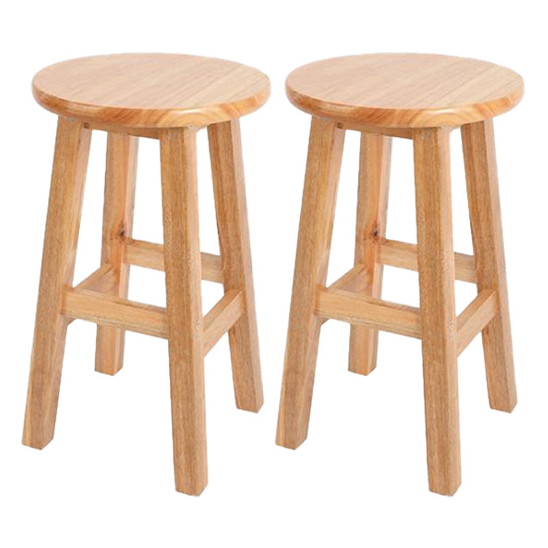 Modern Armless Counter Stool Wood Bar Stool with Wooden Seat and Pedal 2 Piece Set Short Stool(20"H) Clearhalo 'Bar Furniture' 'Bar Stools' 'bar_stools' 'furn' 'furn_bar_stools' 'furniture_bar_stools' 'Kitchen & Dining Furniture' 'kitchen&dining_furn' 'kitchen' 'kitchen_furn' Furniture' 4587201