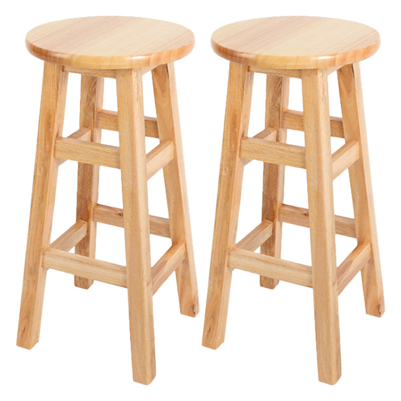 Modern Armless Counter Stool Wood Bar Stool with Wooden Seat and Pedal 2 Piece Set Counter Stool (23.5"H) Clearhalo 'Bar Furniture' 'Bar Stools' 'bar_stools' 'furn' 'furn_bar_stools' 'furniture_bar_stools' 'Kitchen & Dining Furniture' 'kitchen&dining_furn' 'kitchen' 'kitchen_furn' Furniture' 4587203
