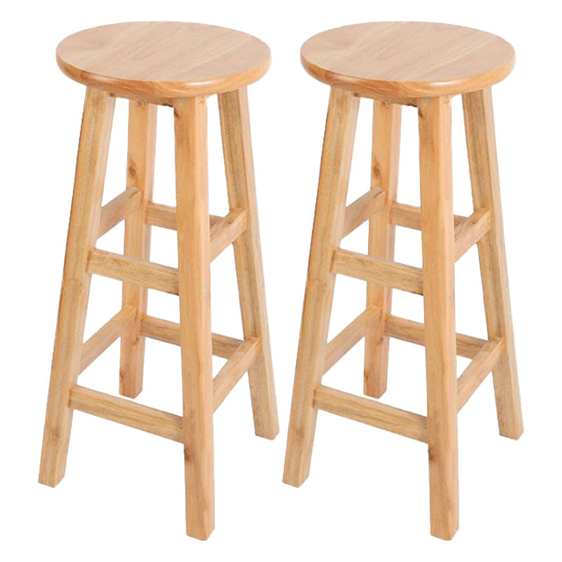 Modern Armless Counter Stool Wood Bar Stool with Wooden Seat and Pedal 2 Piece Set Bar Stool (28" H) Clearhalo 'Bar Furniture' 'Bar Stools' 'bar_stools' 'furn' 'furn_bar_stools' 'furniture_bar_stools' 'Kitchen & Dining Furniture' 'kitchen&dining_furn' 'kitchen' 'kitchen_furn' Furniture' 4587205