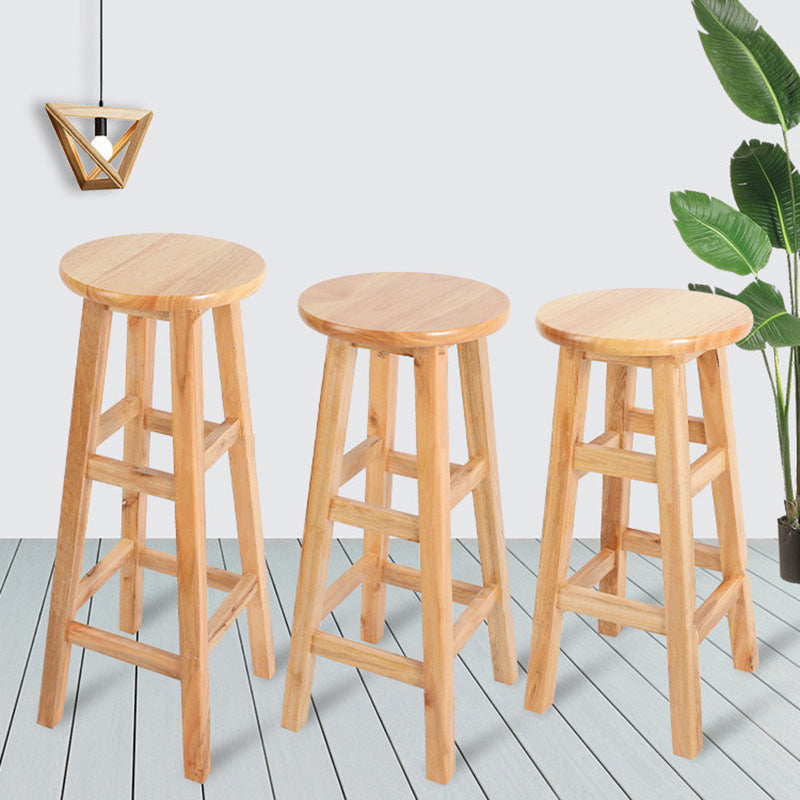 Modern Armless Counter Stool Wood Bar Stool with Wooden Seat and Pedal Clearhalo 'Bar Furniture' 'Bar Stools' 'bar_stools' 'furn' 'furn_bar_stools' 'furniture_bar_stools' 'Kitchen & Dining Furniture' 'kitchen&dining_furn' 'kitchen' 'kitchen_furn' Furniture' 4587206