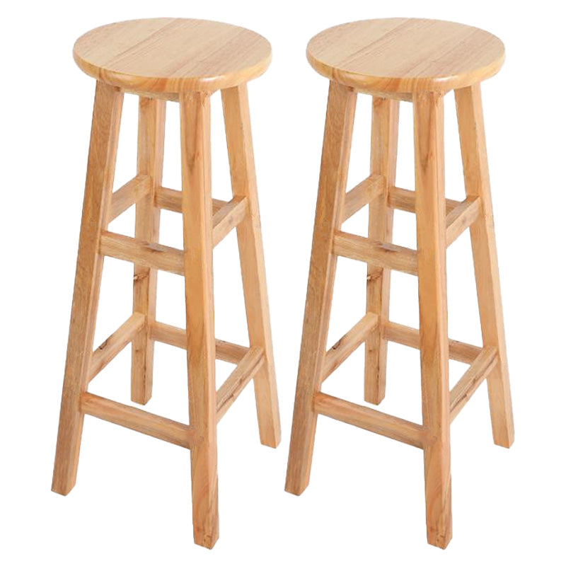 Modern Armless Counter Stool Wood Bar Stool with Wooden Seat and Pedal 2 Piece Set Bar Stool(31"H) Clearhalo 'Bar Furniture' 'Bar Stools' 'bar_stools' 'furn' 'furn_bar_stools' 'furniture_bar_stools' 'Kitchen & Dining Furniture' 'kitchen&dining_furn' 'kitchen' 'kitchen_furn' Furniture' 4587208