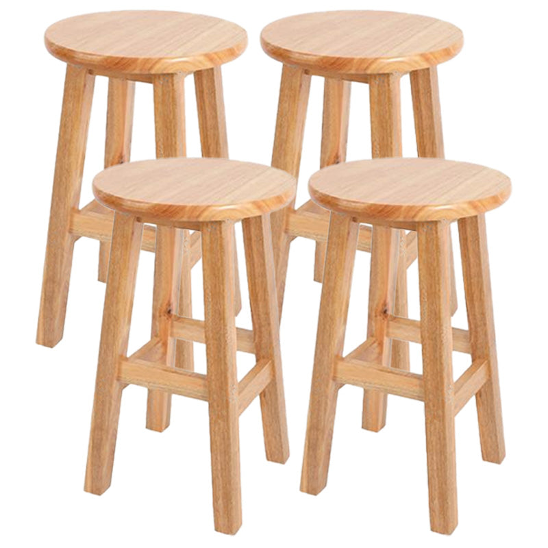 Modern Armless Counter Stool Wood Bar Stool with Wooden Seat and Pedal 4 Piece Set Short Stool(20"H) Clearhalo 'Bar Furniture' 'Bar Stools' 'bar_stools' 'furn' 'furn_bar_stools' 'furniture_bar_stools' 'Kitchen & Dining Furniture' 'kitchen&dining_furn' 'kitchen' 'kitchen_furn' Furniture' 4587211