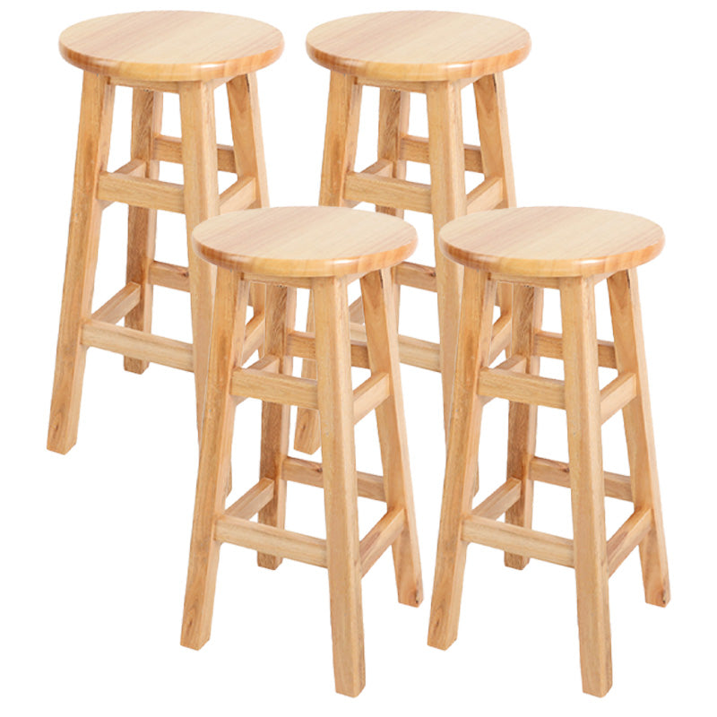 Modern Armless Counter Stool Wood Bar Stool with Wooden Seat and Pedal 4 Piece Set Counter Stool (23.5"H) Clearhalo 'Bar Furniture' 'Bar Stools' 'bar_stools' 'furn' 'furn_bar_stools' 'furniture_bar_stools' 'Kitchen & Dining Furniture' 'kitchen&dining_furn' 'kitchen' 'kitchen_furn' Furniture' 4587214