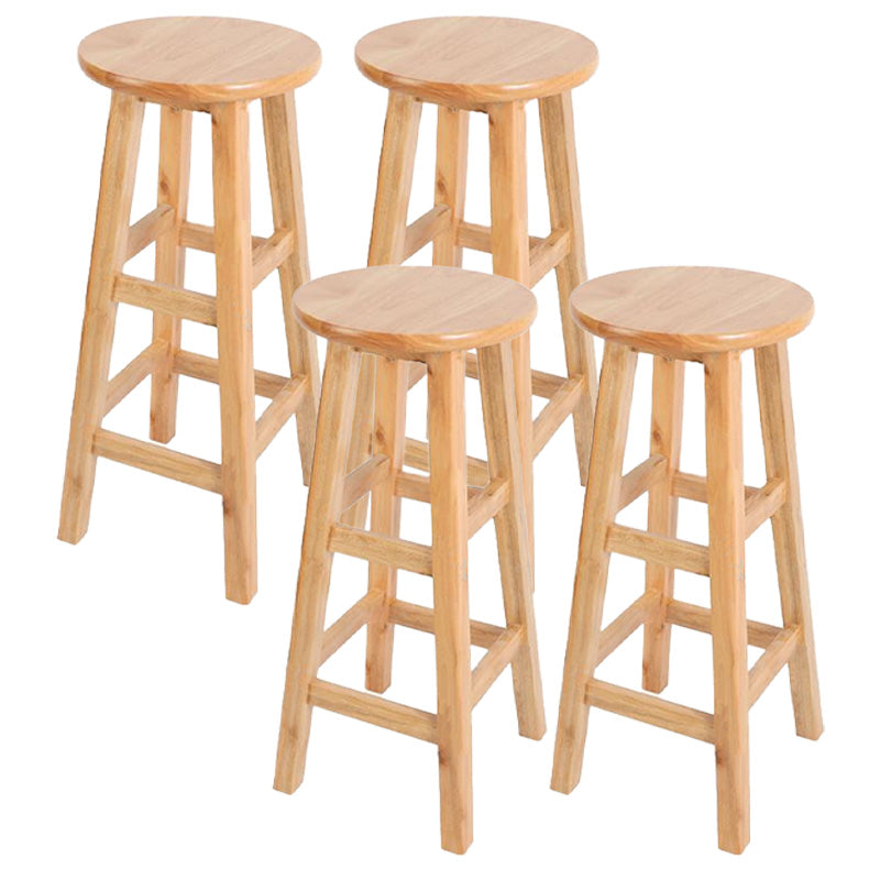 Modern Armless Counter Stool Wood Bar Stool with Wooden Seat and Pedal 4 Piece Set Bar Stool (28" H) Clearhalo 'Bar Furniture' 'Bar Stools' 'bar_stools' 'furn' 'furn_bar_stools' 'furniture_bar_stools' 'Kitchen & Dining Furniture' 'kitchen&dining_furn' 'kitchen' 'kitchen_furn' Furniture' 4587216