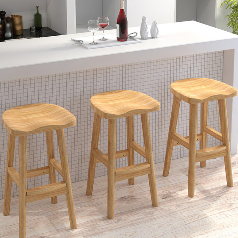 Contemporary Solid Wood Bar Stool Indoor Barstools with Wood Seat and Footrest Clearhalo 'Bar Furniture' 'Bar Stools' 'bar_stools' 'furn' 'furn_bar_stools' 'furniture_bar_stools' 'Kitchen & Dining Furniture' 'kitchen&dining_furn' 'kitchen' 'kitchen_furn' Furniture' 4587224