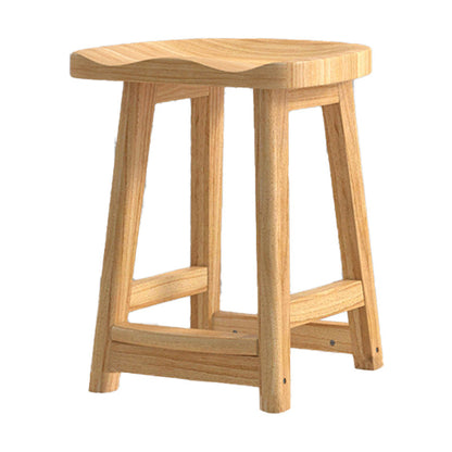 Contemporary Solid Wood Bar Stool Indoor Barstools with Wood Seat and Footrest Wood 1 Piece Short Stool(20"H) Clearhalo 'Bar Furniture' 'Bar Stools' 'bar_stools' 'furn' 'furn_bar_stools' 'furniture_bar_stools' 'Kitchen & Dining Furniture' 'kitchen&dining_furn' 'kitchen' 'kitchen_furn' Furniture' 4587225
