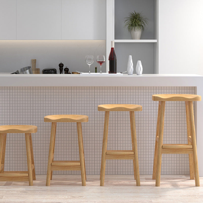 Contemporary Solid Wood Bar Stool Indoor Barstools with Wood Seat and Footrest Clearhalo 'Bar Furniture' 'Bar Stools' 'bar_stools' 'furn' 'furn_bar_stools' 'furniture_bar_stools' 'Kitchen & Dining Furniture' 'kitchen&dining_furn' 'kitchen' 'kitchen_furn' Furniture' 4587226