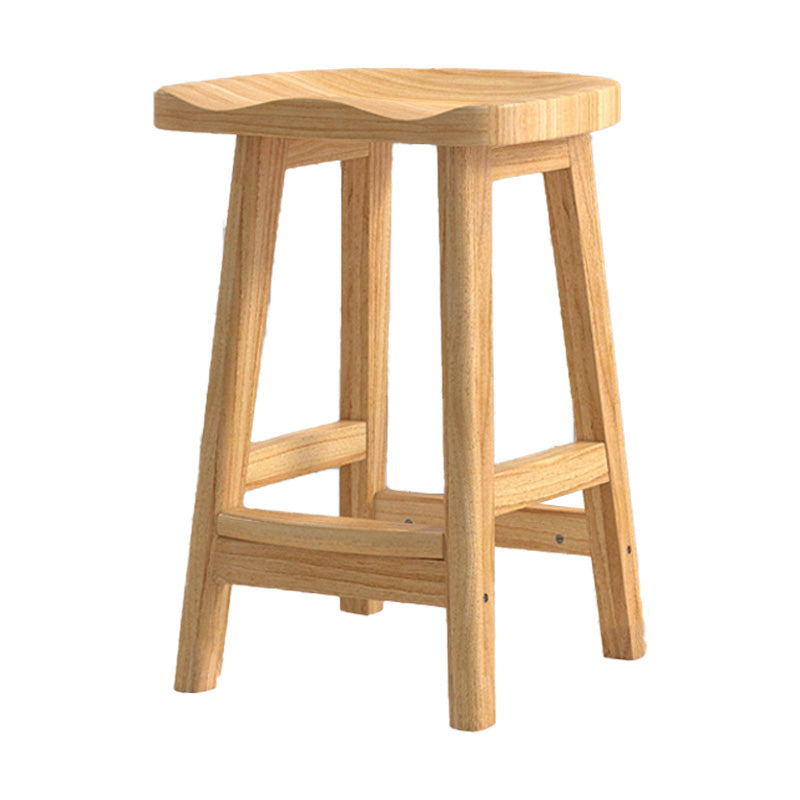 Contemporary Solid Wood Bar Stool Indoor Barstools with Wood Seat and Footrest Wood 1 Piece Counter Stool (24"H) Clearhalo 'Bar Furniture' 'Bar Stools' 'bar_stools' 'furn' 'furn_bar_stools' 'furniture_bar_stools' 'Kitchen & Dining Furniture' 'kitchen&dining_furn' 'kitchen' 'kitchen_furn' Furniture' 4587227