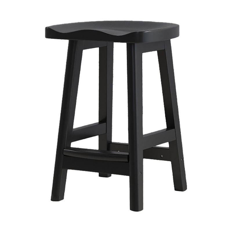 Contemporary Solid Wood Bar Stool Indoor Barstools with Wood Seat and Footrest Gloss Black 1 Piece Counter Stool (24"H) Clearhalo 'Bar Furniture' 'Bar Stools' 'bar_stools' 'furn' 'furn_bar_stools' 'furniture_bar_stools' 'Kitchen & Dining Furniture' 'kitchen&dining_furn' 'kitchen' 'kitchen_furn' Furniture' 4587241