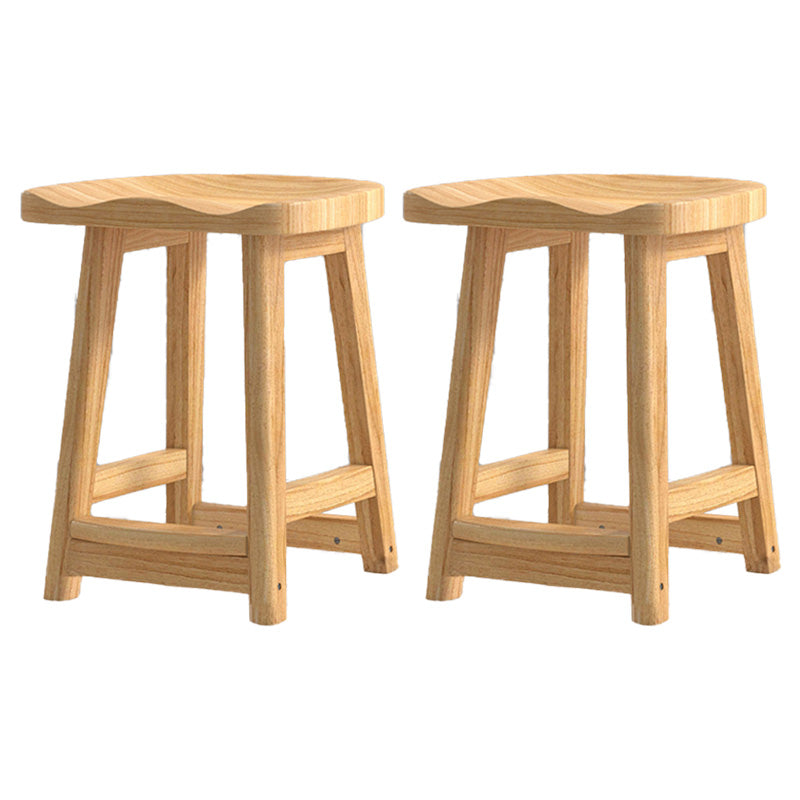 Contemporary Solid Wood Bar Stool Indoor Barstools with Wood Seat and Footrest Wood 2 Piece Set Short Stool(20"H) Clearhalo 'Bar Furniture' 'Bar Stools' 'bar_stools' 'furn' 'furn_bar_stools' 'furniture_bar_stools' 'Kitchen & Dining Furniture' 'kitchen&dining_furn' 'kitchen' 'kitchen_furn' Furniture' 4587244