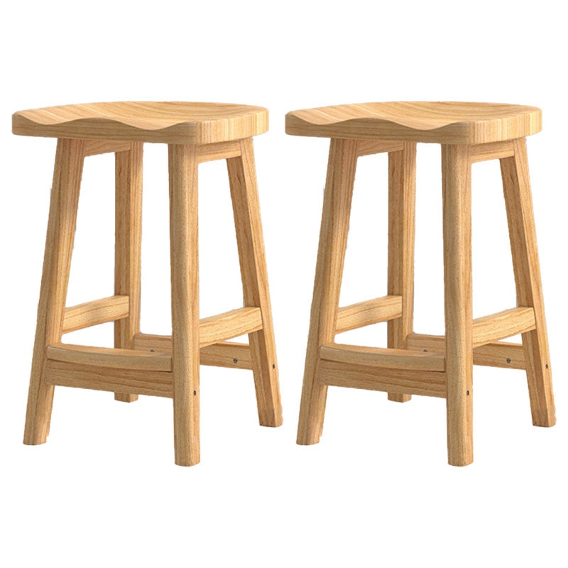 Contemporary Solid Wood Bar Stool Indoor Barstools with Wood Seat and Footrest Wood 2 Piece Set Counter Stool (24"H) Clearhalo 'Bar Furniture' 'Bar Stools' 'bar_stools' 'furn' 'furn_bar_stools' 'furniture_bar_stools' 'Kitchen & Dining Furniture' 'kitchen&dining_furn' 'kitchen' 'kitchen_furn' Furniture' 4587245