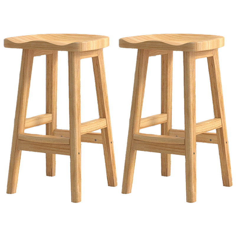 Contemporary Solid Wood Bar Stool Indoor Barstools with Wood Seat and Footrest Wood 2 Piece Set Bar Stool (28" H) Clearhalo 'Bar Furniture' 'Bar Stools' 'bar_stools' 'furn' 'furn_bar_stools' 'furniture_bar_stools' 'Kitchen & Dining Furniture' 'kitchen&dining_furn' 'kitchen' 'kitchen_furn' Furniture' 4587246