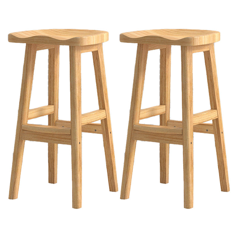 Contemporary Solid Wood Bar Stool Indoor Barstools with Wood Seat and Footrest Wood 2 Piece Set Bar Stool(31"H) Clearhalo 'Bar Furniture' 'Bar Stools' 'bar_stools' 'furn' 'furn_bar_stools' 'furniture_bar_stools' 'Kitchen & Dining Furniture' 'kitchen&dining_furn' 'kitchen' 'kitchen_furn' Furniture' 4587247