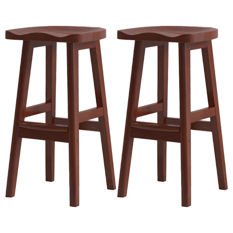 Contemporary Solid Wood Bar Stool Indoor Barstools with Wood Seat and Footrest Walnut 2 Piece Set Bar Stool(31"H) Clearhalo 'Bar Furniture' 'Bar Stools' 'bar_stools' 'furn' 'furn_bar_stools' 'furniture_bar_stools' 'Kitchen & Dining Furniture' 'kitchen&dining_furn' 'kitchen' 'kitchen_furn' Furniture' 4587251