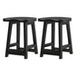 Contemporary Solid Wood Bar Stool Indoor Barstools with Wood Seat and Footrest Gloss Black 2 Piece Set Short Stool(20"H) Clearhalo 'Bar Furniture' 'Bar Stools' 'bar_stools' 'furn' 'furn_bar_stools' 'furniture_bar_stools' 'Kitchen & Dining Furniture' 'kitchen&dining_furn' 'kitchen' 'kitchen_furn' Furniture' 4587252