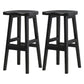 Contemporary Solid Wood Bar Stool Indoor Barstools with Wood Seat and Footrest Gloss Black 2 Piece Set Bar Stool(31"H) Clearhalo 'Bar Furniture' 'Bar Stools' 'bar_stools' 'furn' 'furn_bar_stools' 'furniture_bar_stools' 'Kitchen & Dining Furniture' 'kitchen&dining_furn' 'kitchen' 'kitchen_furn' Furniture' 4587255