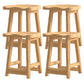 Contemporary Solid Wood Bar Stool Indoor Barstools with Wood Seat and Footrest Wood 4 Piece Set Short Stool(20"H) Clearhalo 'Bar Furniture' 'Bar Stools' 'bar_stools' 'furn' 'furn_bar_stools' 'furniture_bar_stools' 'Kitchen & Dining Furniture' 'kitchen&dining_furn' 'kitchen' 'kitchen_furn' Furniture' 4587256