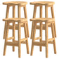 Contemporary Solid Wood Bar Stool Indoor Barstools with Wood Seat and Footrest Wood 4 Piece Set Bar Stool (28" H) Clearhalo 'Bar Furniture' 'Bar Stools' 'bar_stools' 'furn' 'furn_bar_stools' 'furniture_bar_stools' 'Kitchen & Dining Furniture' 'kitchen&dining_furn' 'kitchen' 'kitchen_furn' Furniture' 4587258