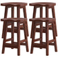 Contemporary Solid Wood Bar Stool Indoor Barstools with Wood Seat and Footrest Walnut 4 Piece Set Counter Stool (24"H) Clearhalo 'Bar Furniture' 'Bar Stools' 'bar_stools' 'furn' 'furn_bar_stools' 'furniture_bar_stools' 'Kitchen & Dining Furniture' 'kitchen&dining_furn' 'kitchen' 'kitchen_furn' Furniture' 4587261