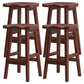 Contemporary Solid Wood Bar Stool Indoor Barstools with Wood Seat and Footrest Walnut 4 Piece Set Bar Stool (28" H) Clearhalo 'Bar Furniture' 'Bar Stools' 'bar_stools' 'furn' 'furn_bar_stools' 'furniture_bar_stools' 'Kitchen & Dining Furniture' 'kitchen&dining_furn' 'kitchen' 'kitchen_furn' Furniture' 4587262