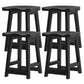 Contemporary Solid Wood Bar Stool Indoor Barstools with Wood Seat and Footrest Gloss Black 4 Piece Set Short Stool(20"H) Clearhalo 'Bar Furniture' 'Bar Stools' 'bar_stools' 'furn' 'furn_bar_stools' 'furniture_bar_stools' 'Kitchen & Dining Furniture' 'kitchen&dining_furn' 'kitchen' 'kitchen_furn' Furniture' 4587264