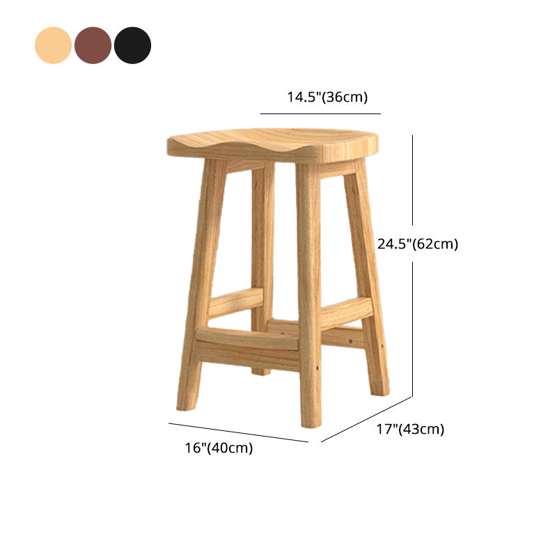 Contemporary Solid Wood Bar Stool Indoor Barstools with Wood Seat and Footrest Clearhalo 'Bar Furniture' 'Bar Stools' 'bar_stools' 'furn' 'furn_bar_stools' 'furniture_bar_stools' 'Kitchen & Dining Furniture' 'kitchen&dining_furn' 'kitchen' 'kitchen_furn' Furniture' 4587269