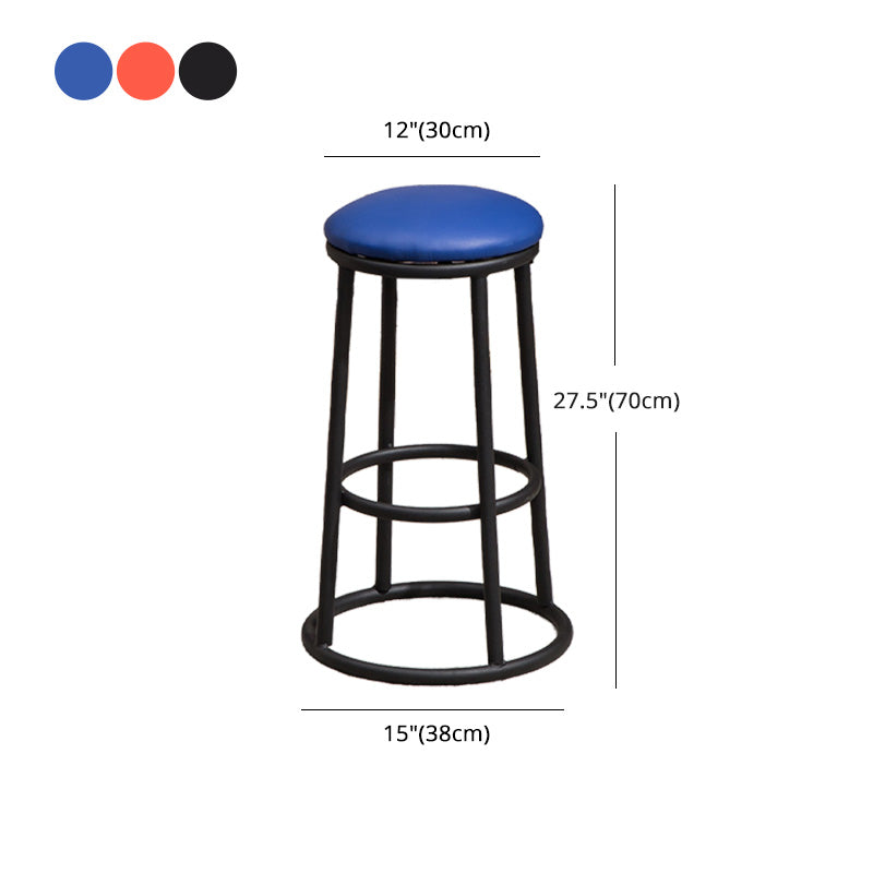 Modern Armless Backless Counter Stool Steel Dessert Shop Bar Stool with Cushion and Pedal Clearhalo 'Bar Furniture' 'Bar Stools' 'bar_stools' 'furn' 'furn_bar_stools' 'furniture_bar_stools' 'Kitchen & Dining Furniture' 'kitchen&dining_furn' 'kitchen' 'kitchen_furn' Furniture' 4587289
