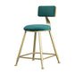 Glam Armless Backrest Counter Stool Steel Cafe Bar Stool with Velvet Cushion and Pedal Green 1 Piece Short Stool(18"H) Clearhalo 'Bar Furniture' 'Bar Stools' 'bar_stools' 'furn' 'furn_bar_stools' 'furniture_bar_stools' 'Kitchen & Dining Furniture' 'kitchen&dining_furn' 'kitchen' 'kitchen_furn' Furniture' 4587297
