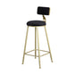 Glam Armless Backrest Counter Stool Steel Cafe Bar Stool with Velvet Cushion and Pedal Black 1 Piece Clearhalo 'Bar Furniture' 'Bar Stools' 'bar_stools' 'furn' 'furn_bar_stools' 'furniture_bar_stools' 'Kitchen & Dining Furniture' 'kitchen&dining_furn' 'kitchen' 'kitchen_furn' Furniture' 4587310