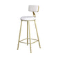 Glam Armless Backrest Counter Stool Steel Cafe Bar Stool with Velvet Cushion and Pedal White 1 Piece Clearhalo 'Bar Furniture' 'Bar Stools' 'bar_stools' 'furn' 'furn_bar_stools' 'furniture_bar_stools' 'Kitchen & Dining Furniture' 'kitchen&dining_furn' 'kitchen' 'kitchen_furn' Furniture' 4587311