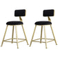 Glam Armless Backrest Counter Stool Steel Cafe Bar Stool with Velvet Cushion and Pedal Black 2 Piece Set Short Stool(18"H) Clearhalo 'Bar Furniture' 'Bar Stools' 'bar_stools' 'furn' 'furn_bar_stools' 'furniture_bar_stools' 'Kitchen & Dining Furniture' 'kitchen&dining_furn' 'kitchen' 'kitchen_furn' Furniture' 4587318