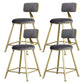 Glam Armless Backrest Counter Stool Steel Cafe Bar Stool with Velvet Cushion and Pedal Gray 4 Piece Set Short Stool(18"H) Clearhalo 'Bar Furniture' 'Bar Stools' 'bar_stools' 'furn' 'furn_bar_stools' 'furniture_bar_stools' 'Kitchen & Dining Furniture' 'kitchen&dining_furn' 'kitchen' 'kitchen_furn' Furniture' 4587325