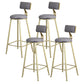 Glam Armless Backrest Counter Stool Steel Cafe Bar Stool with Velvet Cushion and Pedal Gray 4 Piece Set Clearhalo 'Bar Furniture' 'Bar Stools' 'bar_stools' 'furn' 'furn_bar_stools' 'furniture_bar_stools' 'Kitchen & Dining Furniture' 'kitchen&dining_furn' 'kitchen' 'kitchen_furn' Furniture' 4587330