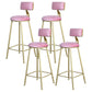 Glam Armless Backrest Counter Stool Steel Cafe Bar Stool with Velvet Cushion and Pedal Pink 4 Piece Set Clearhalo 'Bar Furniture' 'Bar Stools' 'bar_stools' 'furn' 'furn_bar_stools' 'furniture_bar_stools' 'Kitchen & Dining Furniture' 'kitchen&dining_furn' 'kitchen' 'kitchen_furn' Furniture' 4587331