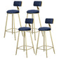 Glam Armless Backrest Counter Stool Steel Cafe Bar Stool with Velvet Cushion and Pedal Blue 4 Piece Set Clearhalo 'Bar Furniture' 'Bar Stools' 'bar_stools' 'furn' 'furn_bar_stools' 'furniture_bar_stools' 'Kitchen & Dining Furniture' 'kitchen&dining_furn' 'kitchen' 'kitchen_furn' Furniture' 4587332