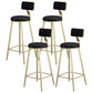 Glam Armless Backrest Counter Stool Steel Cafe Bar Stool with Velvet Cushion and Pedal Black 4 Piece Set Clearhalo 'Bar Furniture' 'Bar Stools' 'bar_stools' 'furn' 'furn_bar_stools' 'furniture_bar_stools' 'Kitchen & Dining Furniture' 'kitchen&dining_furn' 'kitchen' 'kitchen_furn' Furniture' 4587334