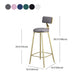 Glam Armless Backrest Counter Stool Steel Cafe Bar Stool with Velvet Cushion and Pedal Clearhalo 'Bar Furniture' 'Bar Stools' 'bar_stools' 'furn' 'furn_bar_stools' 'furniture_bar_stools' 'Kitchen & Dining Furniture' 'kitchen&dining_furn' 'kitchen' 'kitchen_furn' Furniture' 4587338