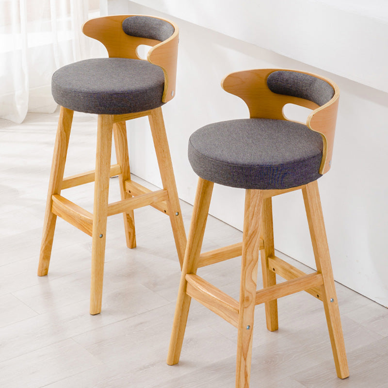 Contemporary Leather Solid Wood Barstools Bristol Bar Stool with Footrest and Low Back Clearhalo 'Bar Furniture' 'Bar Stools' 'bar_stools' 'furn' 'furn_bar_stools' 'furniture_bar_stools' 'Kitchen & Dining Furniture' 'kitchen&dining_furn' 'kitchen' 'kitchen_furn' Furniture' 4587339