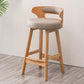 Contemporary Leather Solid Wood Barstools Bristol Bar Stool with Footrest and Low Back Khaki Counter Stool(26"H) Clearhalo 'Bar Furniture' 'Bar Stools' 'bar_stools' 'furn' 'furn_bar_stools' 'furniture_bar_stools' 'Kitchen & Dining Furniture' 'kitchen&dining_furn' 'kitchen' 'kitchen_furn' Furniture' 4587340