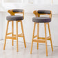Contemporary Leather Solid Wood Barstools Bristol Bar Stool with Footrest and Low Back Clearhalo 'Bar Furniture' 'Bar Stools' 'bar_stools' 'furn' 'furn_bar_stools' 'furniture_bar_stools' 'Kitchen & Dining Furniture' 'kitchen&dining_furn' 'kitchen' 'kitchen_furn' Furniture' 4587344