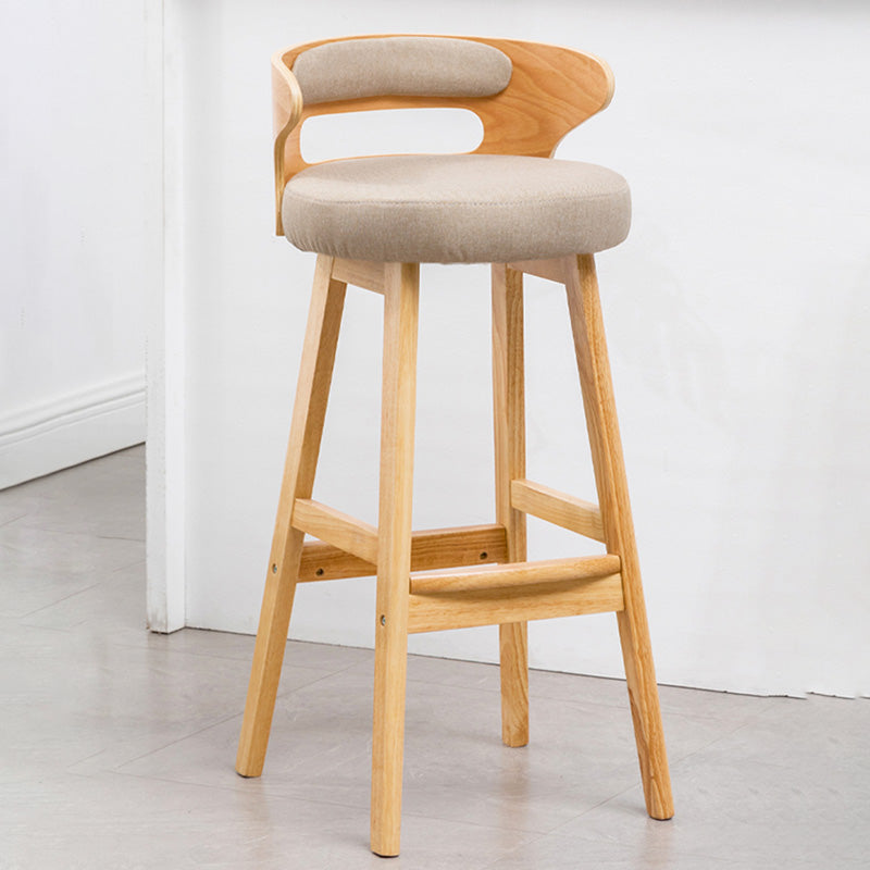 Contemporary Leather Solid Wood Barstools Bristol Bar Stool with Footrest and Low Back Clearhalo 'Bar Furniture' 'Bar Stools' 'bar_stools' 'furn' 'furn_bar_stools' 'furniture_bar_stools' 'Kitchen & Dining Furniture' 'kitchen&dining_furn' 'kitchen' 'kitchen_furn' Furniture' 4587346