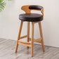 Contemporary Leather Solid Wood Barstools Bristol Bar Stool with Footrest and Low Back Coffee Counter Stool(26"H) Clearhalo 'Bar Furniture' 'Bar Stools' 'bar_stools' 'furn' 'furn_bar_stools' 'furniture_bar_stools' 'Kitchen & Dining Furniture' 'kitchen&dining_furn' 'kitchen' 'kitchen_furn' Furniture' 4587350