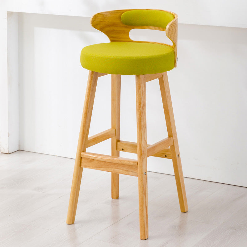 Contemporary Leather Solid Wood Barstools Bristol Bar Stool with Footrest and Low Back Turquoise Bar Stool(30"H) Clearhalo 'Bar Furniture' 'Bar Stools' 'bar_stools' 'furn' 'furn_bar_stools' 'furniture_bar_stools' 'Kitchen & Dining Furniture' 'kitchen&dining_furn' 'kitchen' 'kitchen_furn' Furniture' 4587363