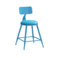 Modern Armless Backrest Counter Stool Iron Dessert Shop Bar Stool with Leather Cushion Blue 1 Piece Short Stool(18"H) Clearhalo 'Bar Furniture' 'Bar Stools' 'bar_stools' 'furn' 'furn_bar_stools' 'furniture_bar_stools' 'Kitchen & Dining Furniture' 'kitchen&dining_furn' 'kitchen' 'kitchen_furn' Furniture' 4587367