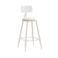 Modern Armless Backrest Counter Stool Iron Dessert Shop Bar Stool with Leather Cushion White 1 Piece Counter Stool(26"H) Clearhalo 'Bar Furniture' 'Bar Stools' 'bar_stools' 'furn' 'furn_bar_stools' 'furniture_bar_stools' 'Kitchen & Dining Furniture' 'kitchen&dining_furn' 'kitchen' 'kitchen_furn' Furniture' 4587379