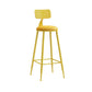 Modern Armless Backrest Counter Stool Iron Dessert Shop Bar Stool with Leather Cushion Yellow 1 Piece Bar Stool(30"H) Clearhalo 'Bar Furniture' 'Bar Stools' 'bar_stools' 'furn' 'furn_bar_stools' 'furniture_bar_stools' 'Kitchen & Dining Furniture' 'kitchen&dining_furn' 'kitchen' 'kitchen_furn' Furniture' 4587385